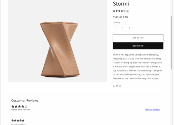 example of product review on Shopify