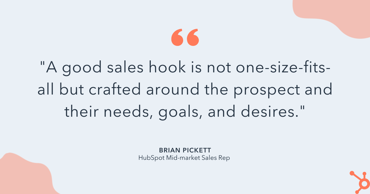 how to create a good sales hook according to brian pickett
