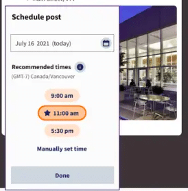 Scheduling a post in Hootsuite