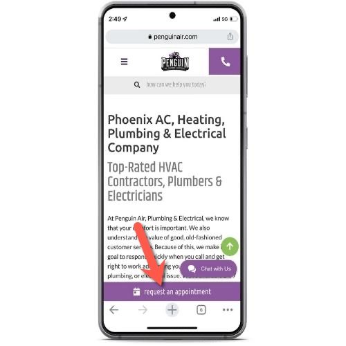 sticky form and button on mobile website