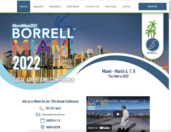 event landing page examples - borrell miami