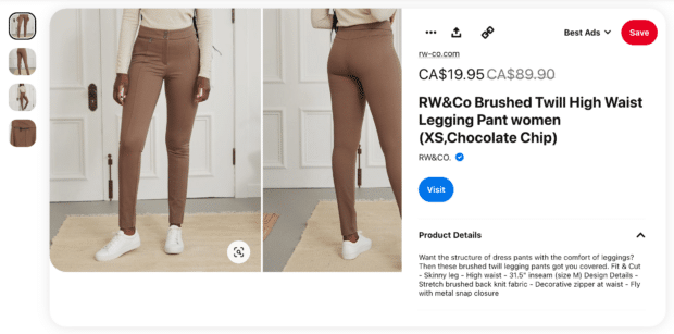 RW&Co Brushed high waist legging pant women