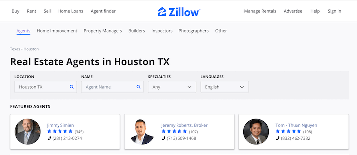 real estate marketing ideas - zillow agent finder