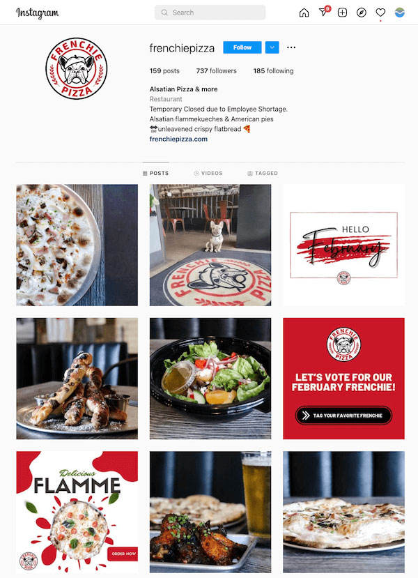restaurant marketing ideas - instagram feed