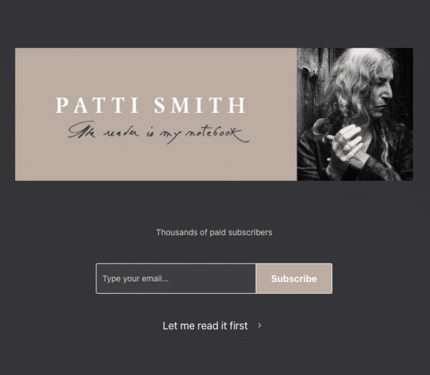 Patti Smith substack