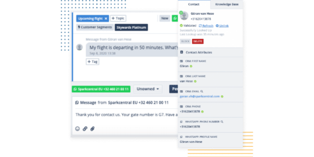 Sparkcentral WhatsApp in-platform messaging
