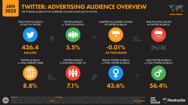 Twitter advertising audience overview