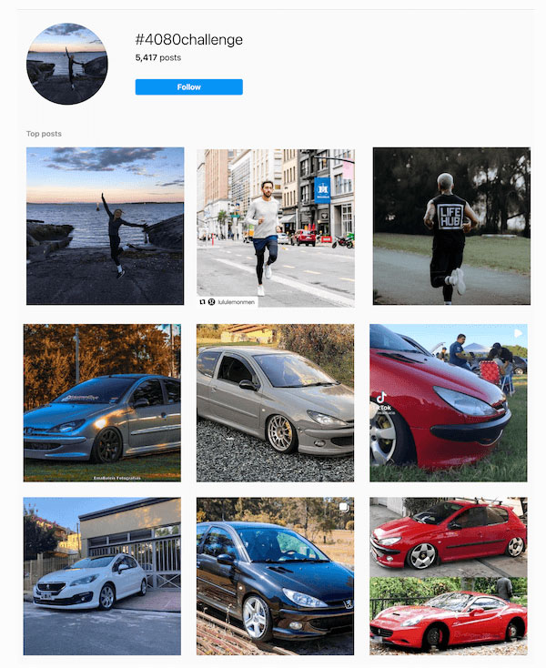 how to use instagram hashtags - search hashtag results