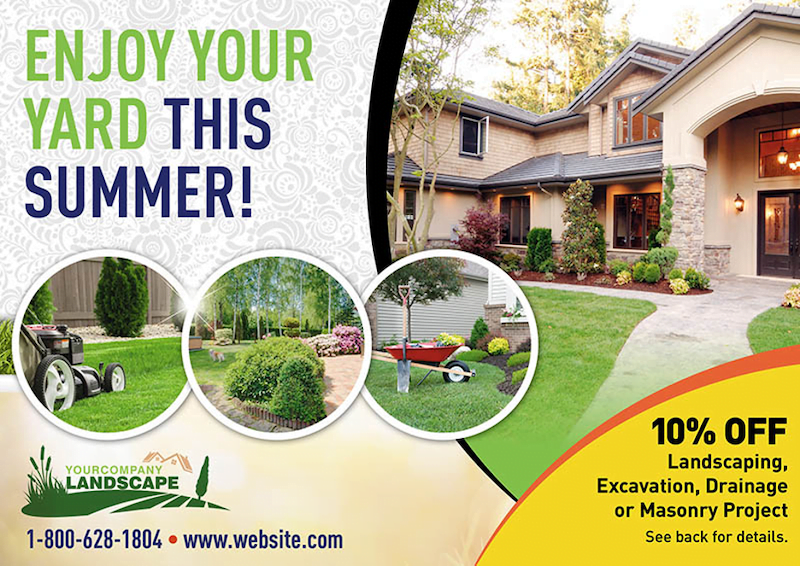 may marketing ideas—landscaping postcard "enjoy your yard this summer"