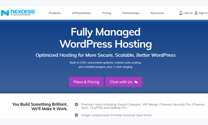 Nexcess homepage for Best WordPress Web Hosting