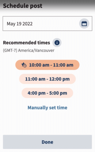 best time to post on TikTok recommendations in the Hootsuite app