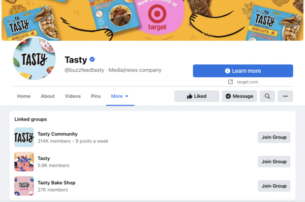 Buzzfeed Tasty Facebook page