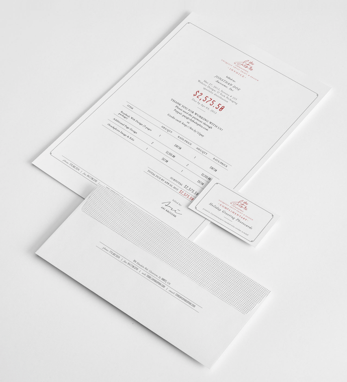Invoice Design Templates and Examples: Front and Center Invoice