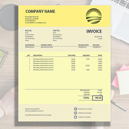 Invoice Design Templates and Examples: Novomatic Invoice