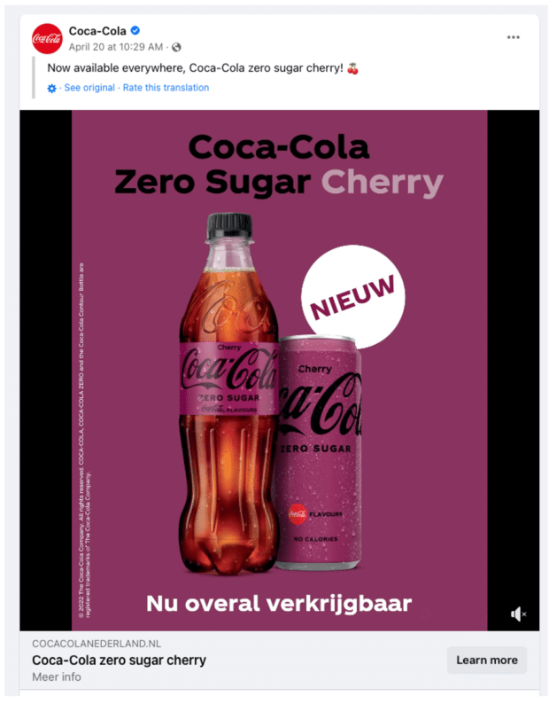 Coca-Cola Zero Sugar Cherry flavor