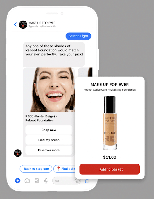Makeup Forever personalized product recommendation foundation