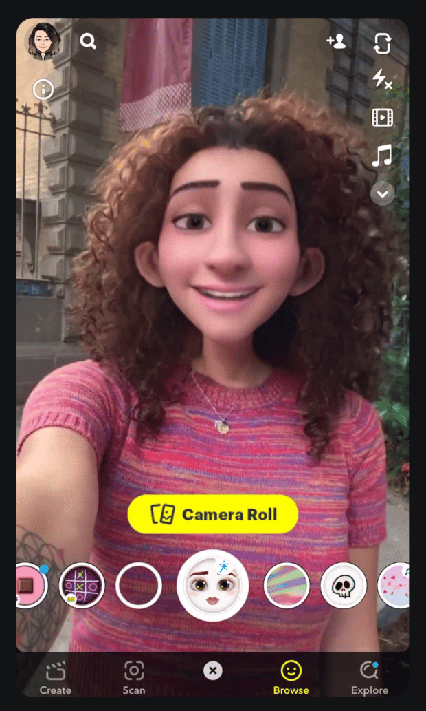 3D cartoon lens Snapchat