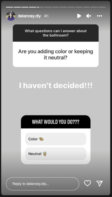 Delancey.DIY Instagram poll color vs neutral