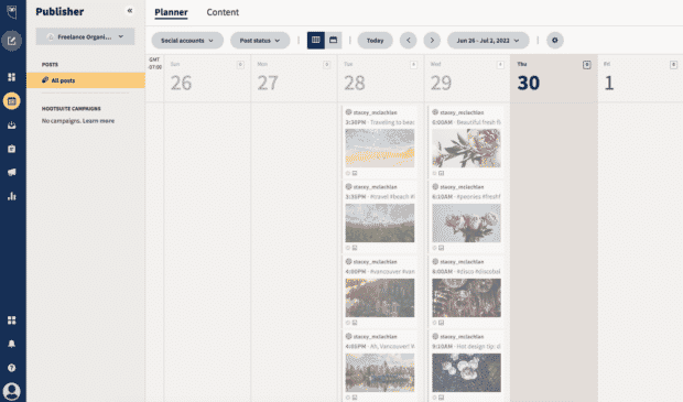Hootsuite Publisher planner overview