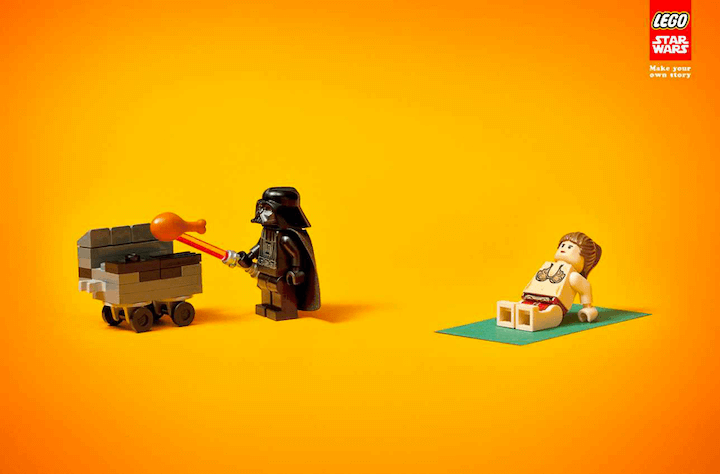 color psychology marketing - orange lego ad