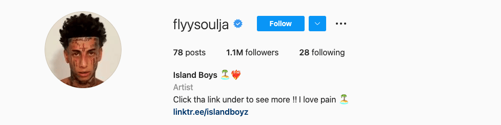 flyysoulja has more than a million instagram followers