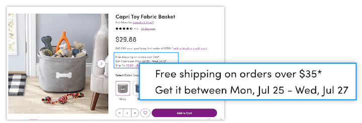 how to increase average order value - free shipping threshold example