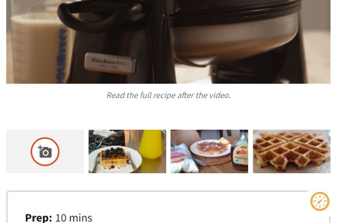 An image of an Allrecipes page with various foods. 