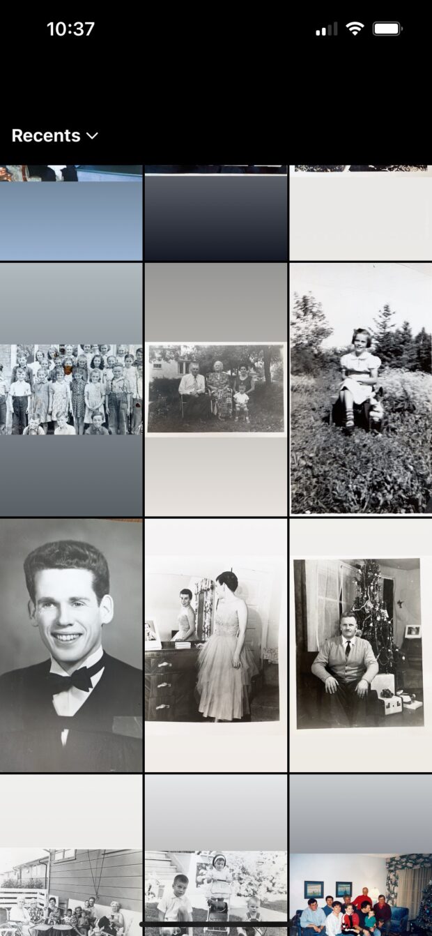 vintage black and white images in Instagram collage