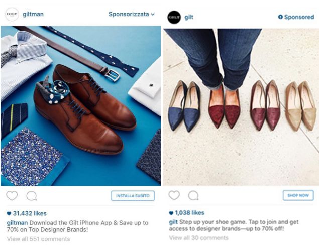 An instagram post from Giltman and Gilt showing professional shoes. 