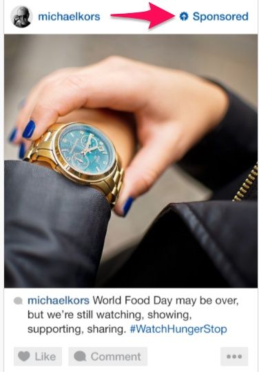 Instagram post from Michael Kors of a gold watch.