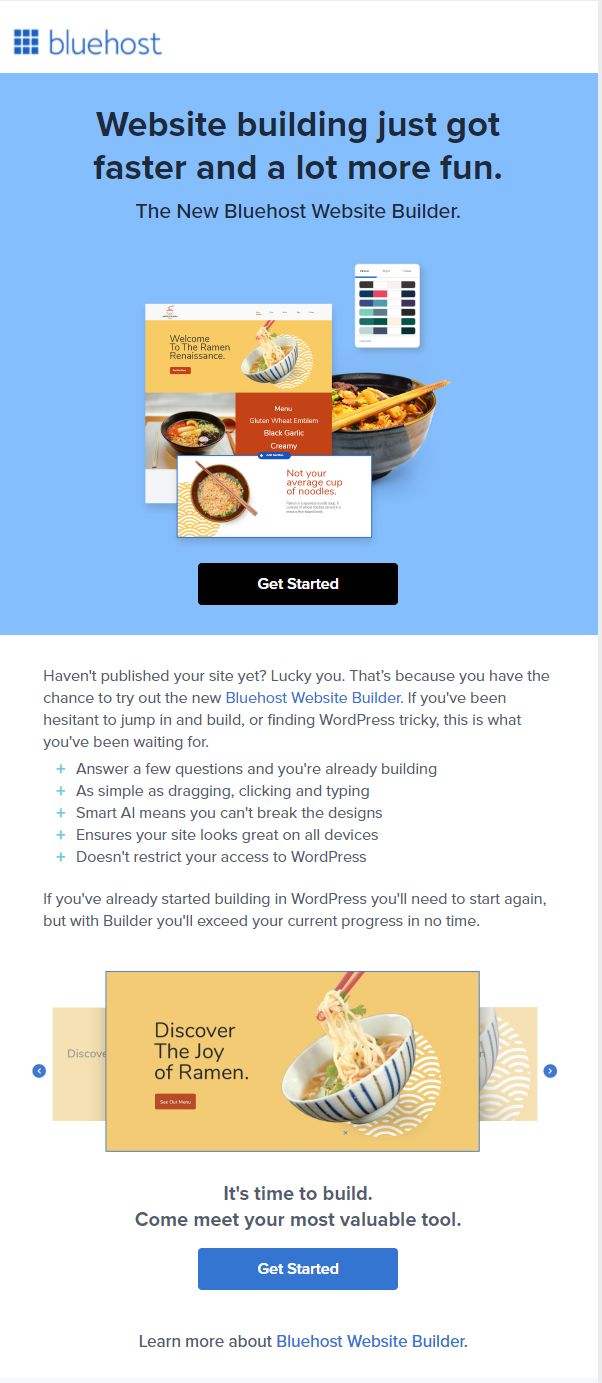 An example of an email marketing message.