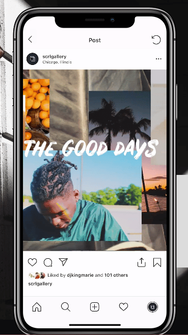 SCRL the good days scrolling collage with Instagram Carousel feature