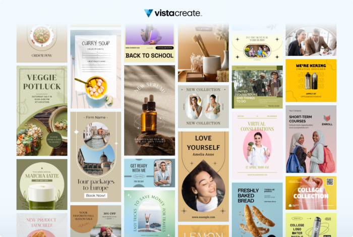 vistacreate templates screen