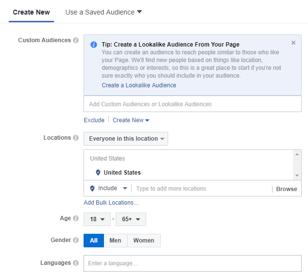 The reason why your custom audience targeting is not working on Facebook is because Facebook only provides demographic data as its main options.