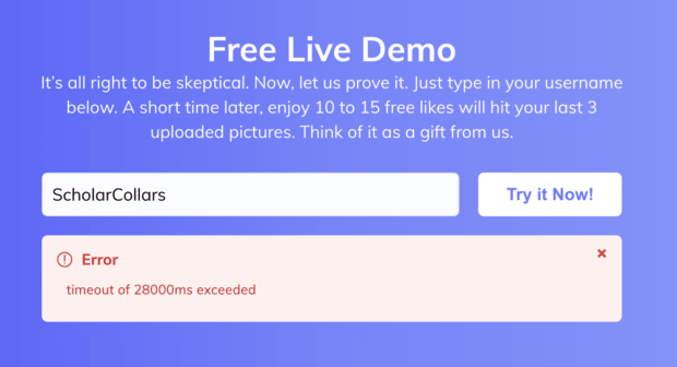 Instaswift Free Live Demo