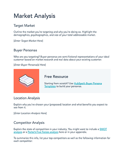 how to write executive summary: use business plan template from hubspot