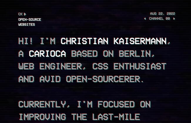 best personal website examples: christian kaisermann
