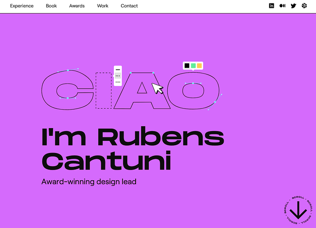 best personal websites: rubens cantuni