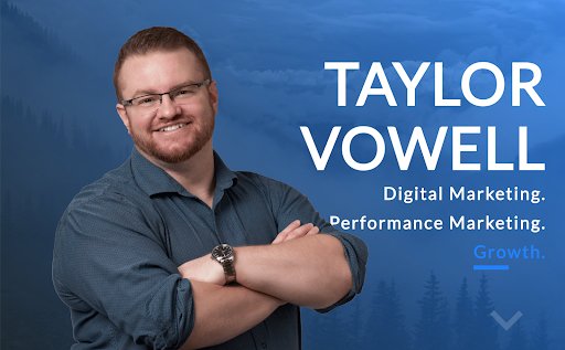 best personal website examples: taylor vowell