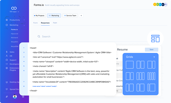 email send form builder: forms.io