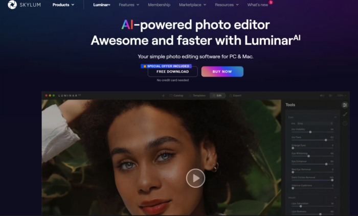 Luminar AI is a great image editing tool that fits in between basic image editing tools and pro software like Photoshop.