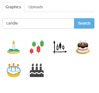 Use the search tool to look for specific icons you have in mind with Snappa.