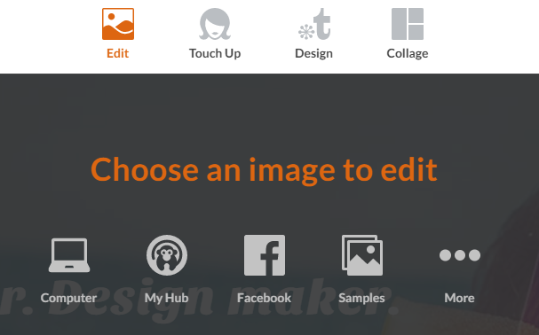 PicMonkey is an image editing tool that allows you to edit existing images.