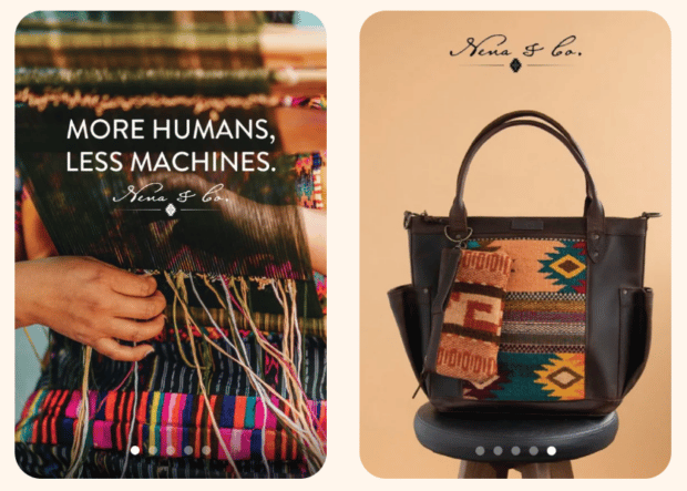 Nena & Co. sustainable handbag more humans less machines