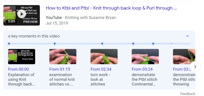 example of google learning video rich result