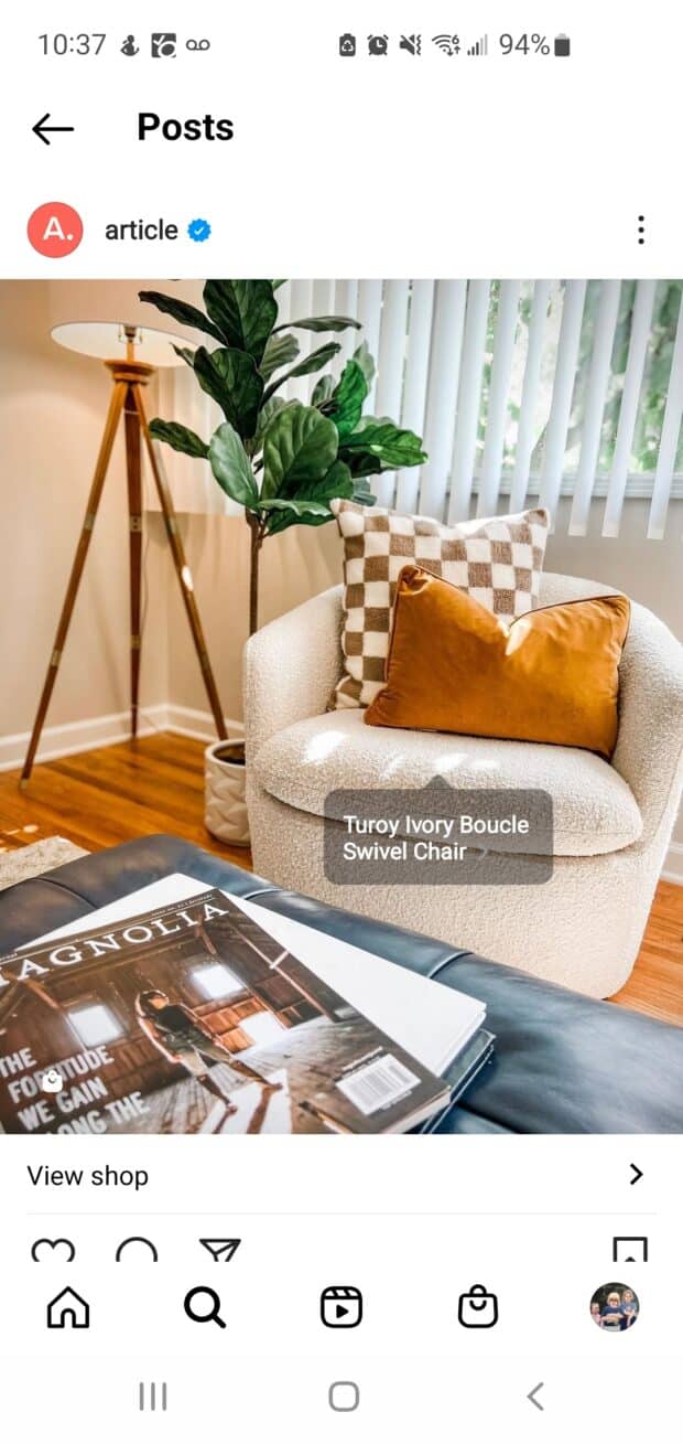 Article Turoy Ivory chair shop