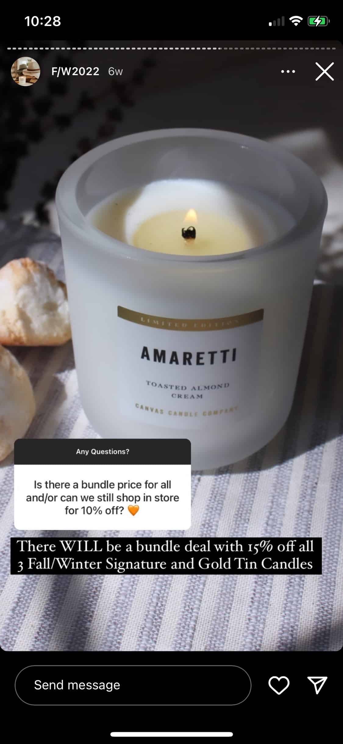 Amaretti bundle price fall winter candle