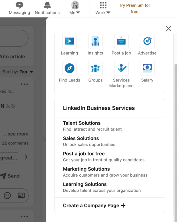 create a company page icon on LinkedIn