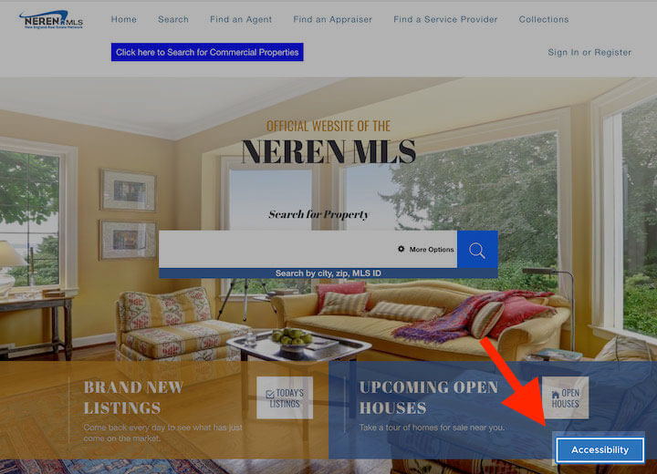 real estate website design examples - accessibility plugin