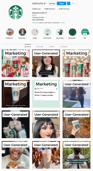 Starbucks Instagram user-generated content